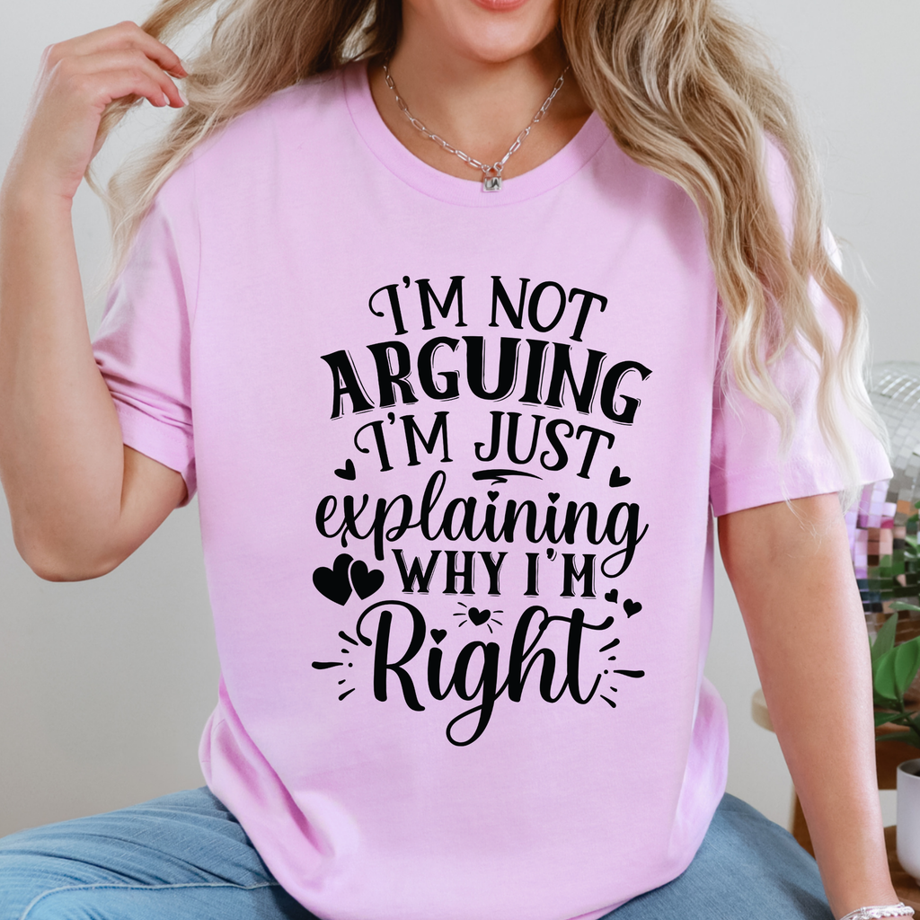 Wholesale I'm Not Arguing Graphic Tee - Lilac Tee