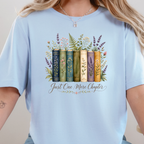 Wholesale Floral Just One More Chapter Graphic Tee - Baby Blue