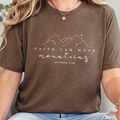 Wholesale Faith Can Move Mountain Simple Graphic Tee - Heather Brown Tee