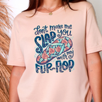 Wholesale Slap You With My Flip Flop Graphic Tee - Peach Tee