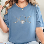 Wholesale Triple Moon Graphic Tee - Steel Blue Tee