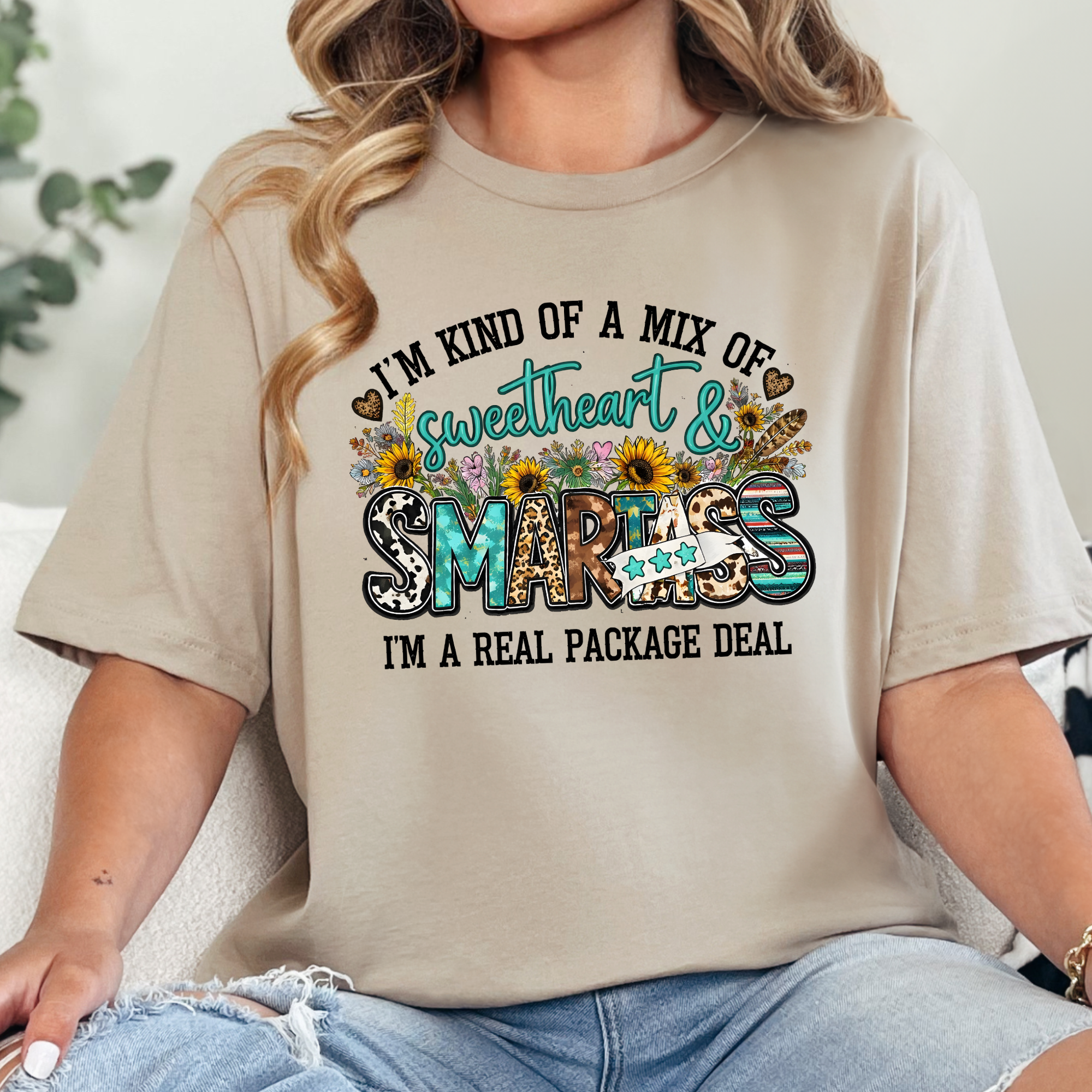 Wholesale Western Package Deal Graphic Tee - Tan