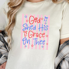 Wholesale God Shed his Grace Graphic Tee - Natural Tee