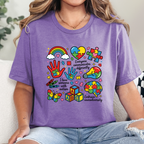 Wholesale Autism Awareness Graphic Tee - Heather Team Purple Tee