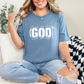 Wholesale Trusting God With the Rest Graphic Tee - Steel Blue Tee