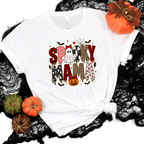 Wholesale Spooky Mama Cheetah Graphic Tee - White