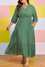 Johanna Ruffle Hem Casual PLUS Dress