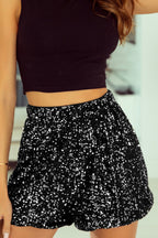 Oaklynn Sequin High Waist Casual Shorts