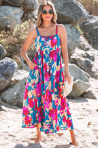 Goldie Floral High Waist Sleeveless Flared Long Dress