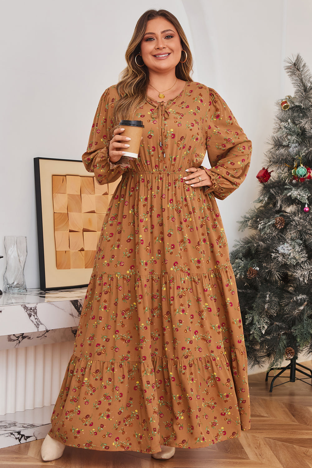 Charleigh Sleeve Tiered Maxi PLUS Dress