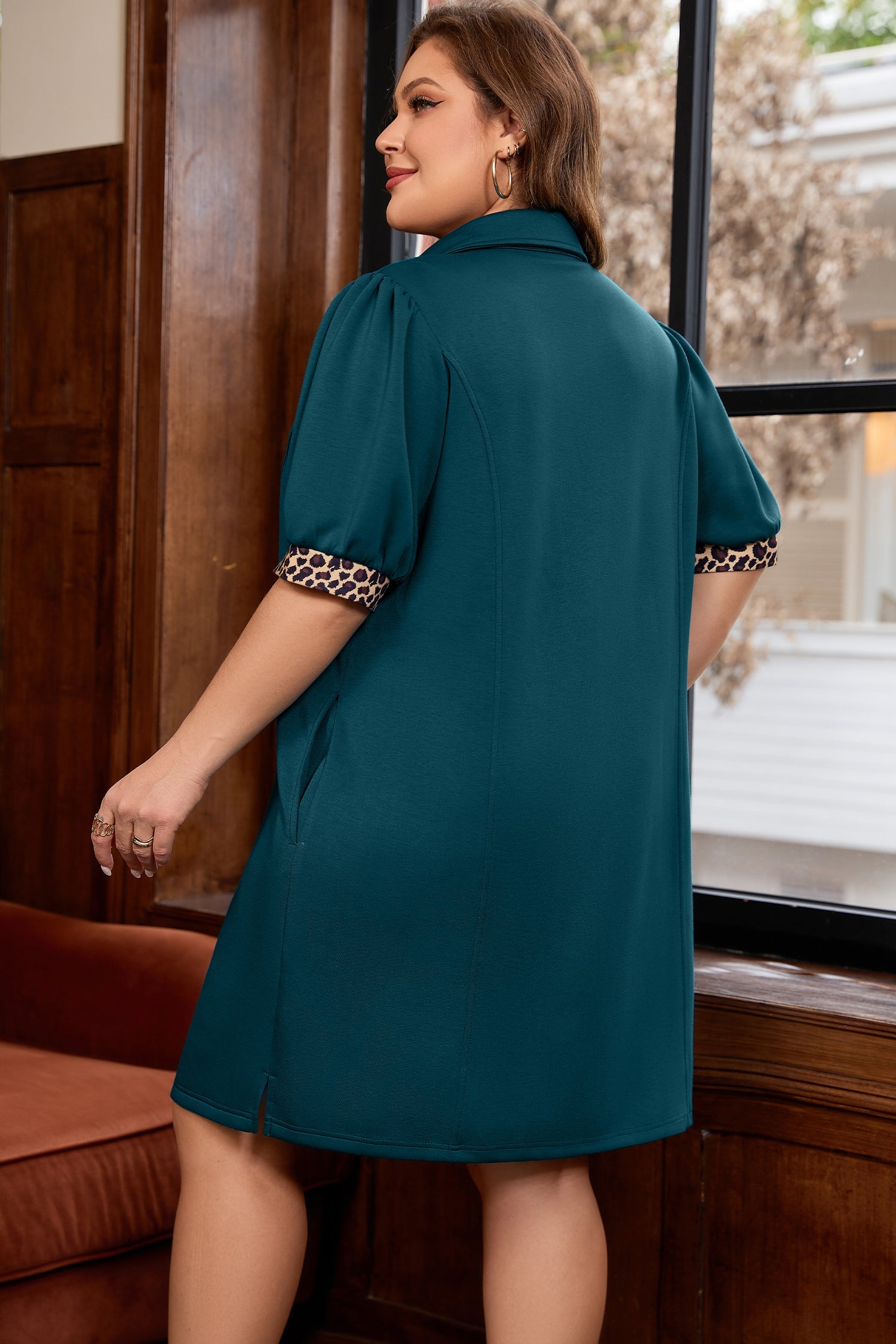 Keily Zip Collared Mini PLUS Dress