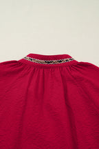 Eve Jacquard Print Textured Blouse