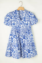 Maryam Flower Puff Sleeve Tiered Dress