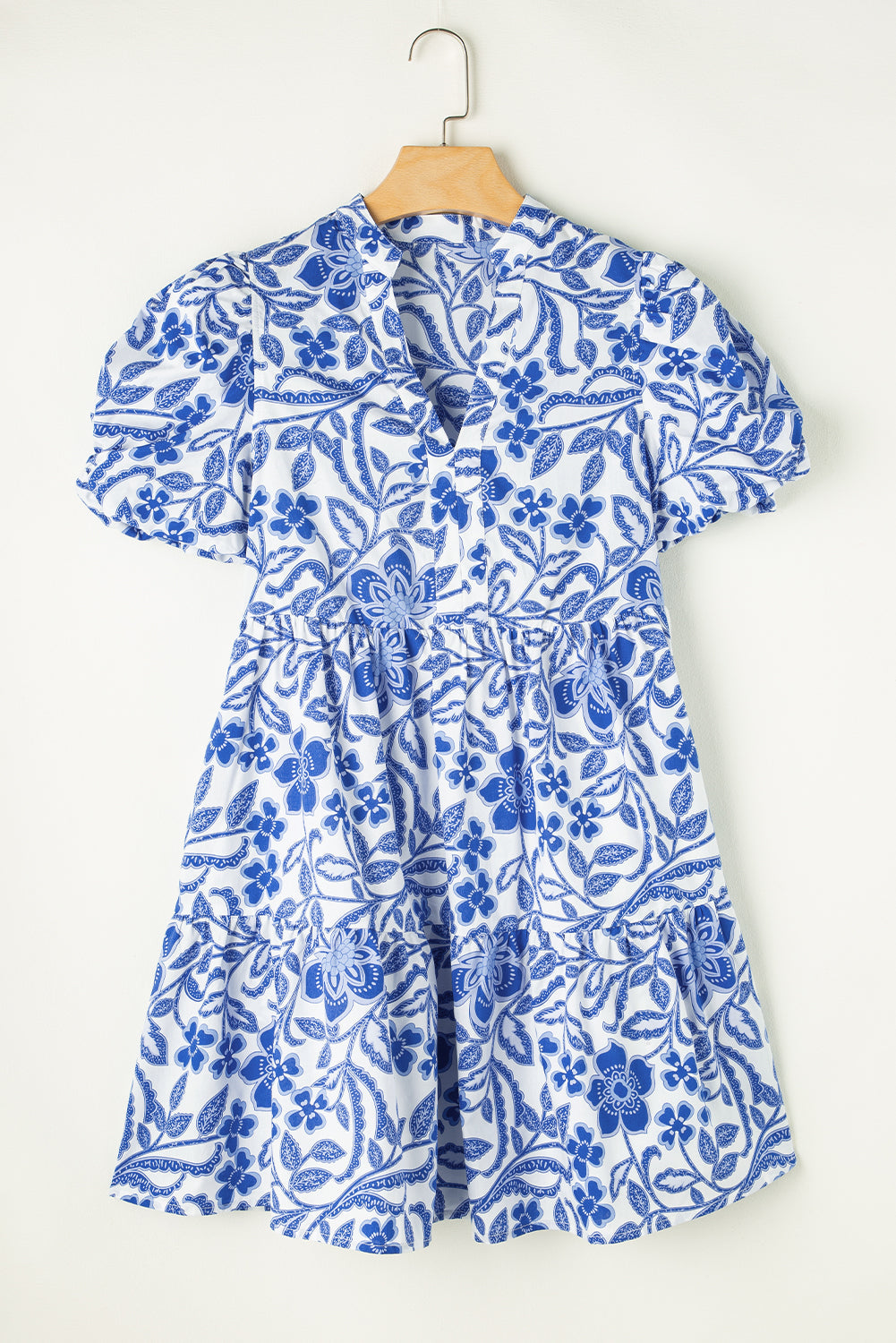 Maryam Flower Puff Sleeve Tiered Dress