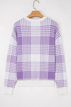 Giuliana Ribbed Trim Loose Sweater