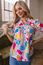 Harper Shirred Short Sleeve Blouse