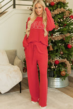 Ava Fiery Jolly Corded Long Sleeve Top