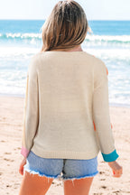 Destiny Colorblock Cuffed Loose Sweater