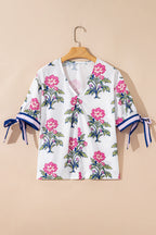 Mae Knot Bubble Sleeve Blouse