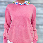 Sia Acid Wash Crochet Hoodie