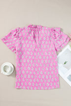 Miller Ruffled Short Sleeve Blouse