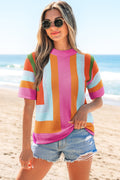 Marianna Eyelet Casual Sweater Top