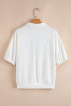 Kami Striped Collar Textured Blouse