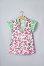 Adelaide Striped Ruffle Trim Blouse