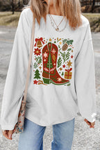 Evangeline Rib Drop Shoulder Sweatshirt