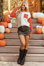 Evelyn Patched Drop Shoulder Sweater