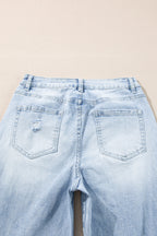 Saige Wash Distressed Straight Jeans