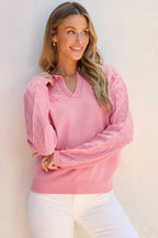 Mila Detail Knitted Notched Sweater