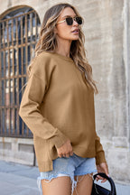 Milatrix Shoulder Pullover Solid Sweater