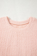 Ivy Fuzzy Ribbed Texture Long Sleeve Top