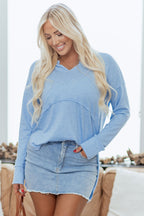 Kahlani Terry Raw Hem Long Sleeve Top