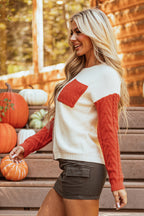 Evelyn Patched Drop Shoulder Sweater