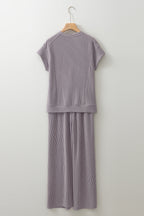 Leilany Corded Knit Short Sleeve Set