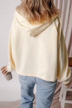 Kate Fleece Lined Half Zipper Kangaroo Pockets Loose Hoodie