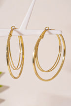 Marigold Plated Double Hoop Earrings