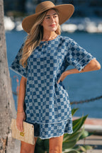 Jessie Hem Checkered Mini Dress