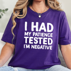 Wholesale Patience is Negative Graphic Tee - Team Purple Tee
