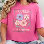 Wholesale Flourish Like a Flower Graphic Tee - Charity Pink Tee