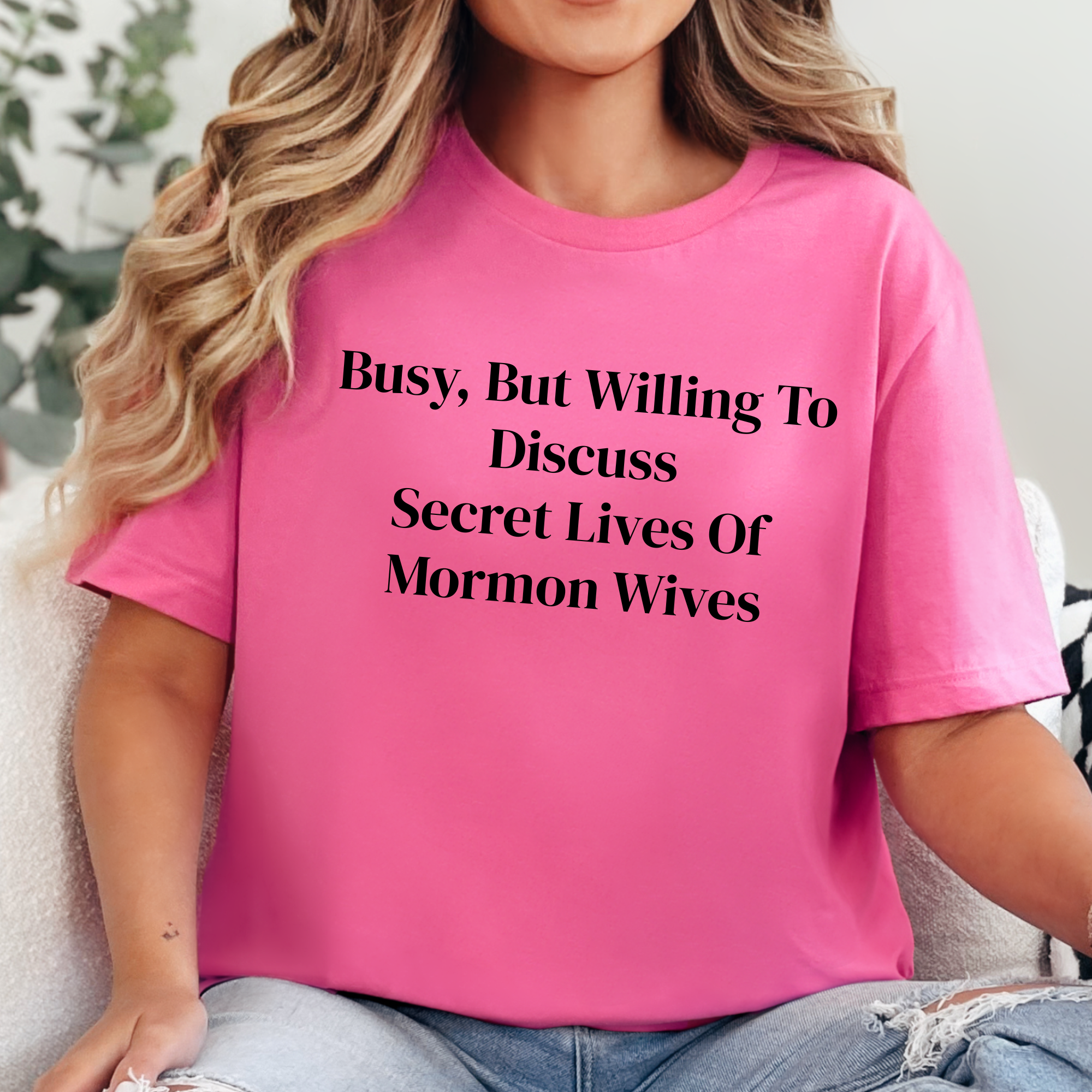 Wholesale Busy, Secret Lives of Mormon Wives Graphic Tee - Charity Pink Tee