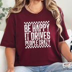 Wholesale Happy Drives People Crazy Graphic Tee- Maroon