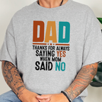 Wholesale Dad Always Saying Yes Graphic Tee - Grey Tee