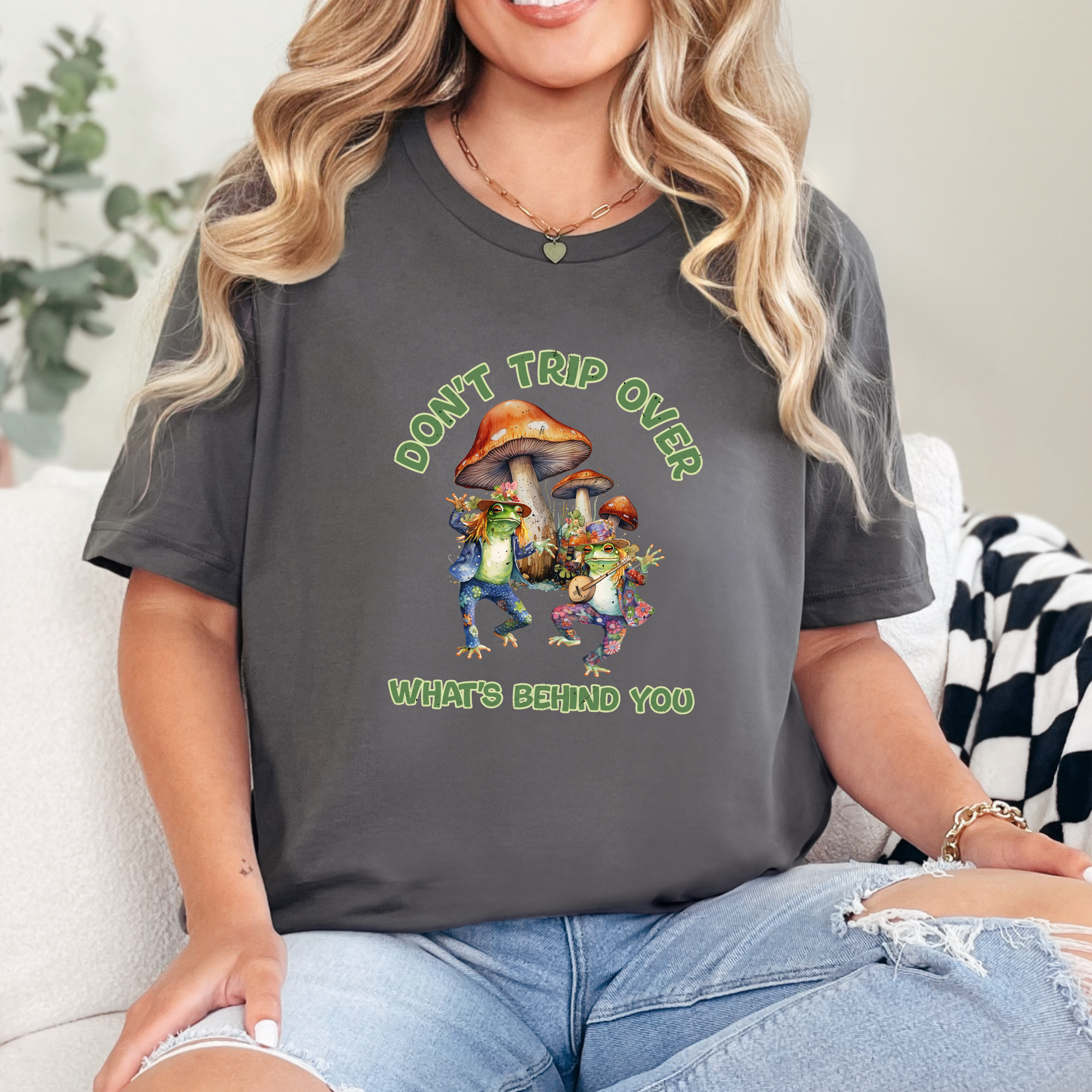 Wholesale Don't Trip Over What's Behind You Graphic Tee - Asphalt Tee