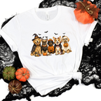 Wholesale Cute Halloween Dogs Graphic Tee - White