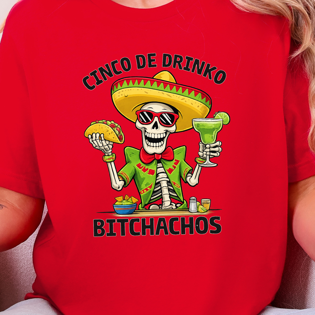 Wholesale Cinco De Drinko Graphic Tee - Red Tee