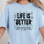 Wholesale Life Is Better when Nobody Knows Graphic Tee - Baby Blue Tee