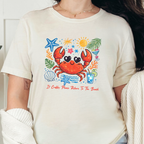 Wholesale Crabby Beach Graphic Tee - Natural Tee